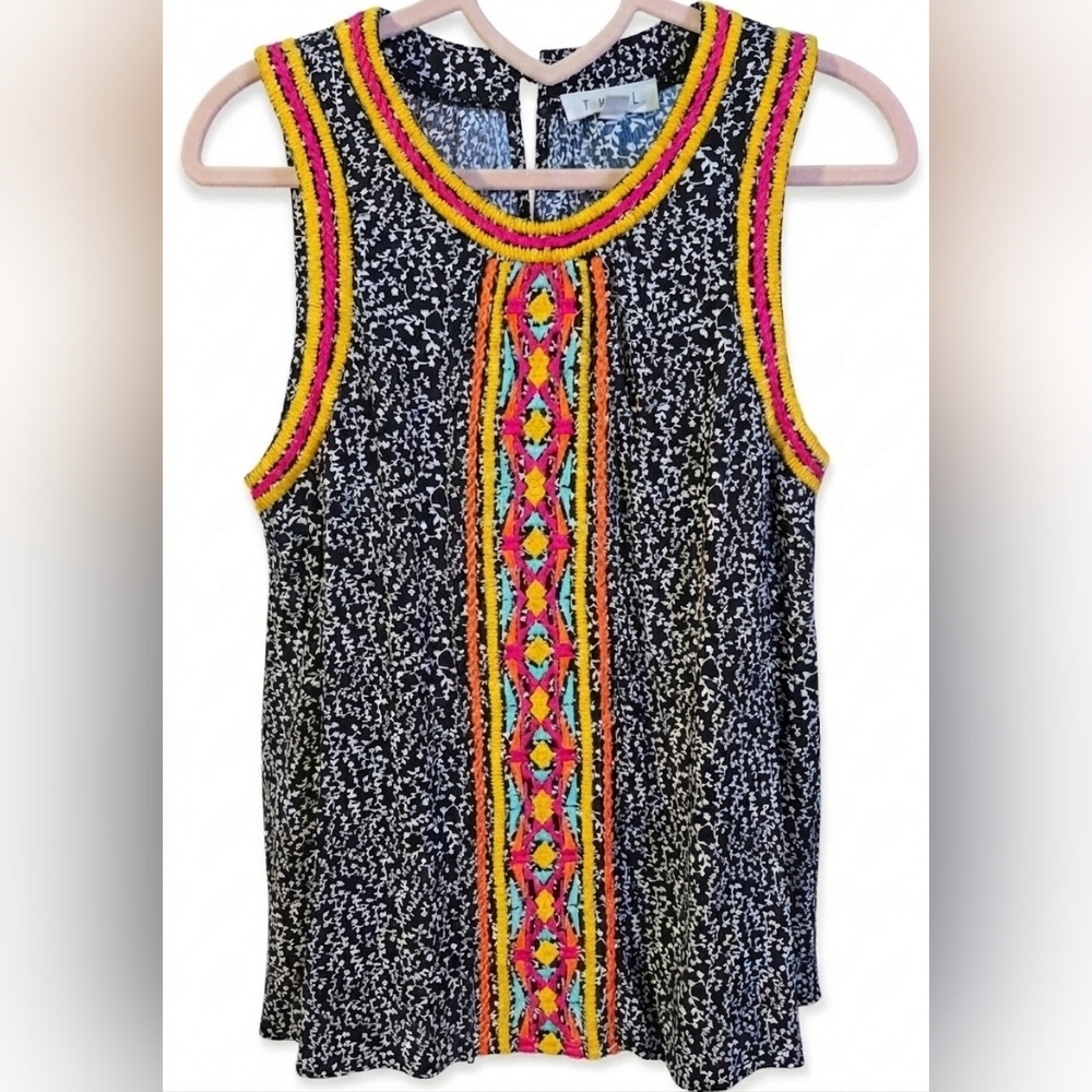 THML Anthropologie Boho Colorful Embroidery Top Tank Sz XS - Picture 10 of 10